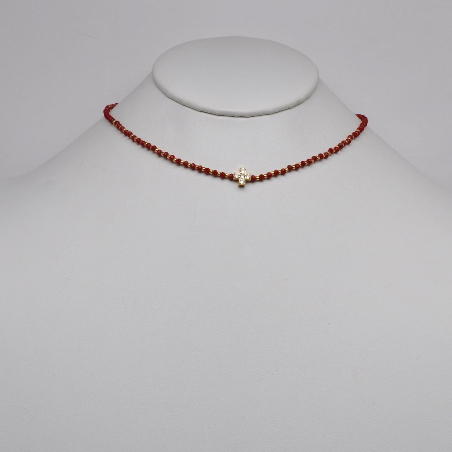 Crystal Cross Charm Necklace