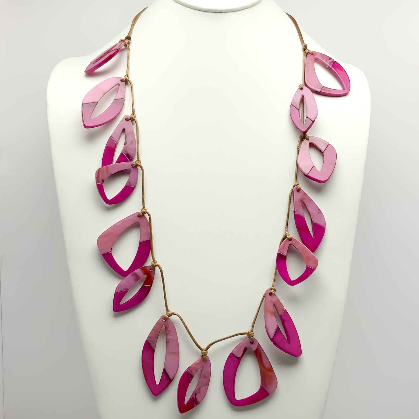 Lucite Leaf Shaped Necklace