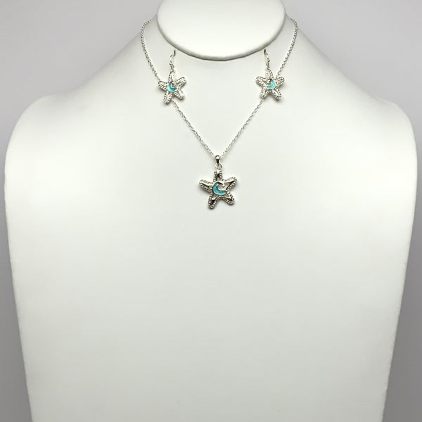 Starfish Drop Necklace Set