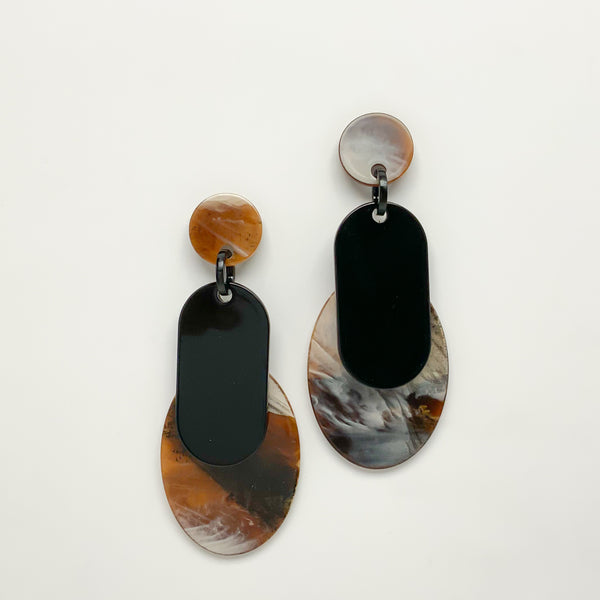 Double Lucite Drop Earrings