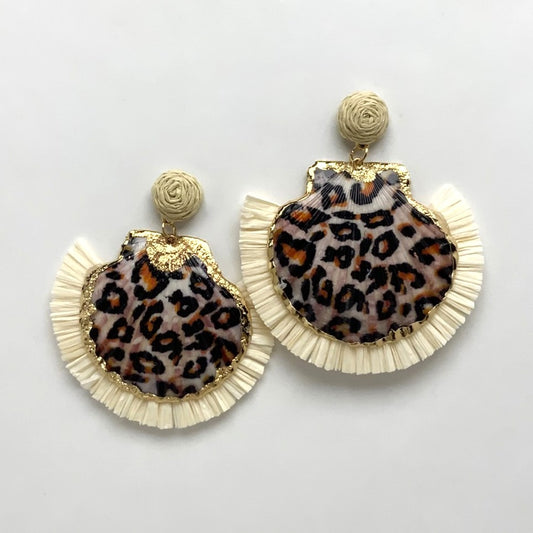 Clamshell Twine Statement Earrings