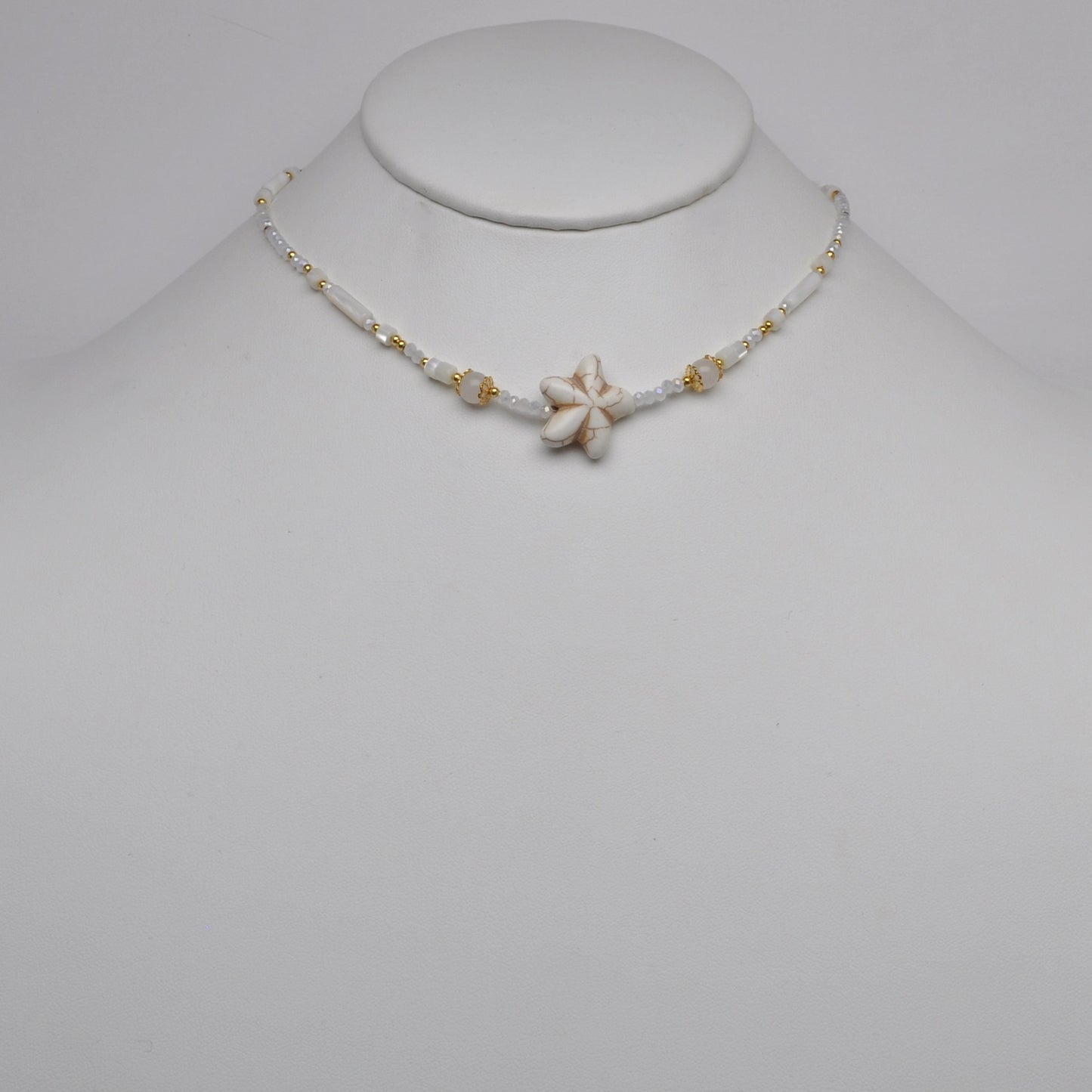 Crystal Bead Mix Starfish Necklace