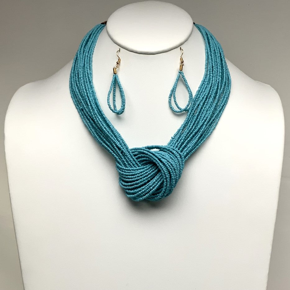 Multi Strand Seed Bead with Knot Center