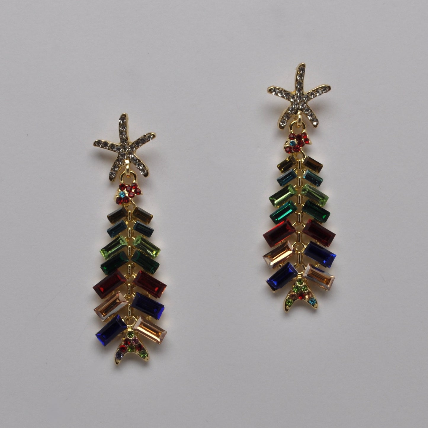 Crystal Christmas Tree Earrings