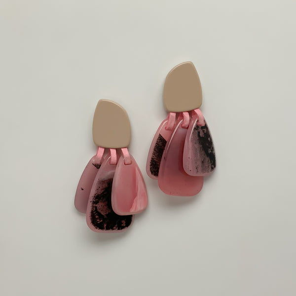 Triple Lucite Drop Earrings