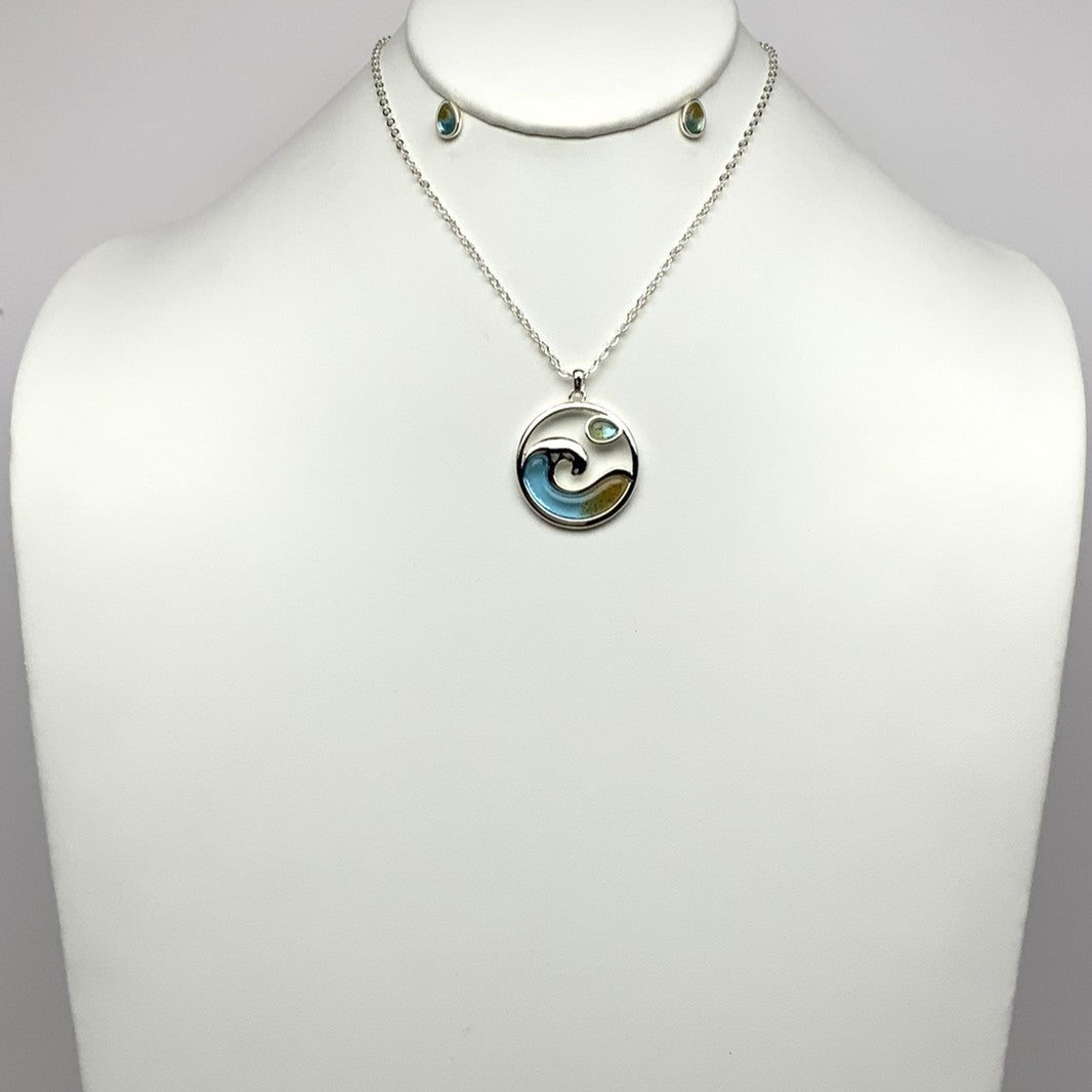 Wave Sand Drop Necklace Set