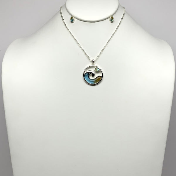 Wave Sand Drop Necklace Set