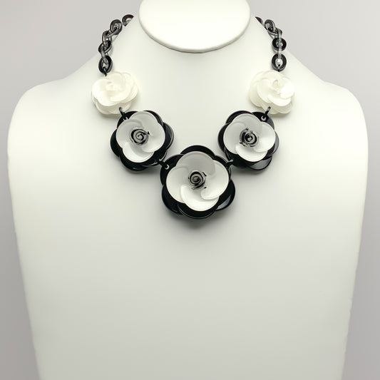 Lucite Rose Necklace