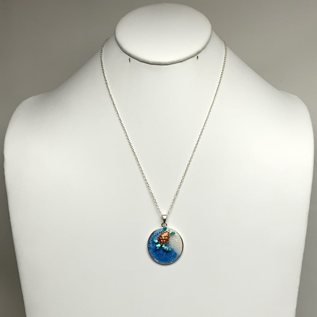 Turtle Charm Enamel Necklace