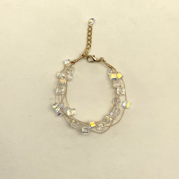 Iridescent Clear Cube Bracelet