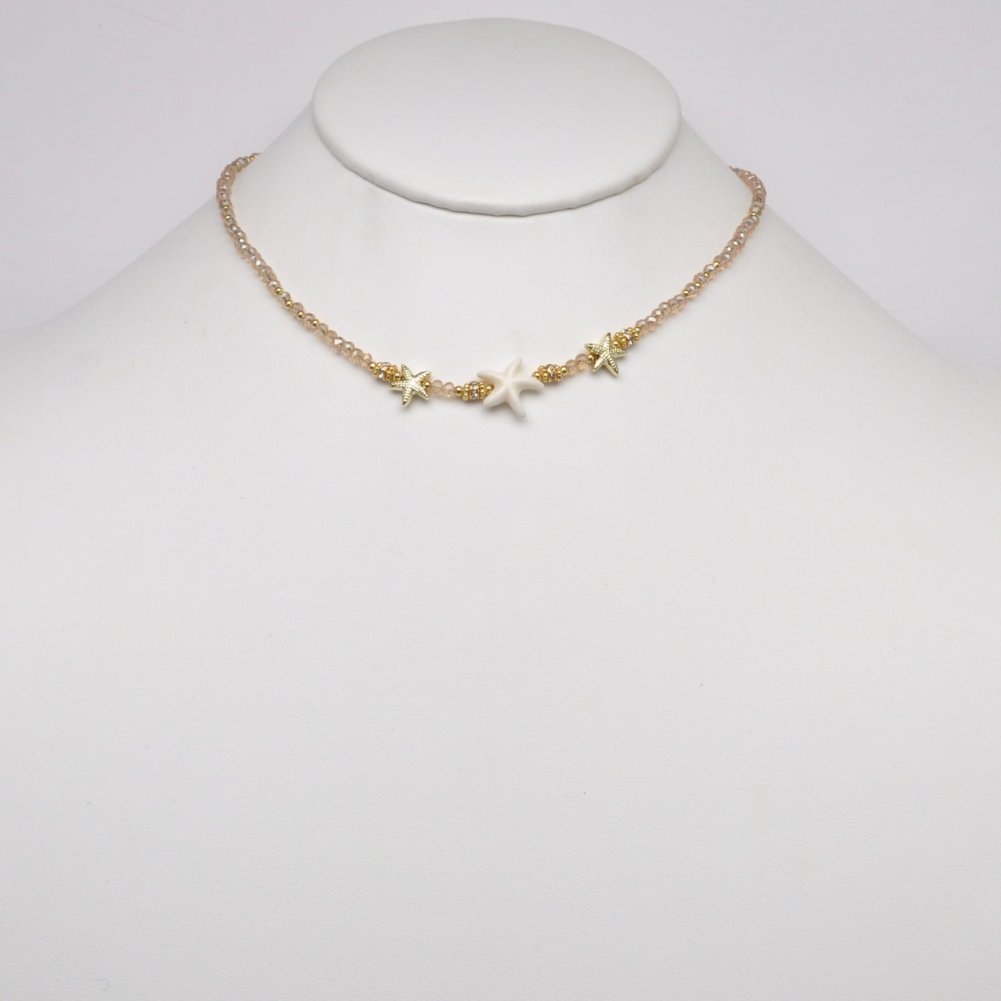 Crystal Starfish Charm Necklace