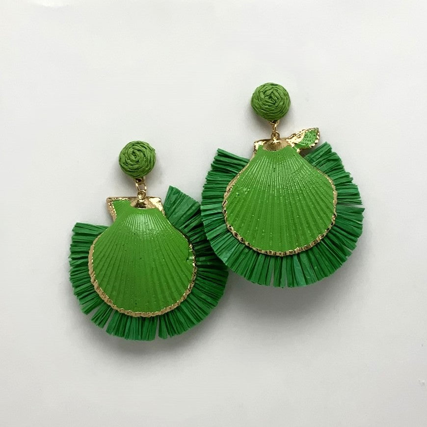 Clamshell Twine Statement Earrings