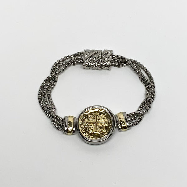 Coin pendant w/layered Chains