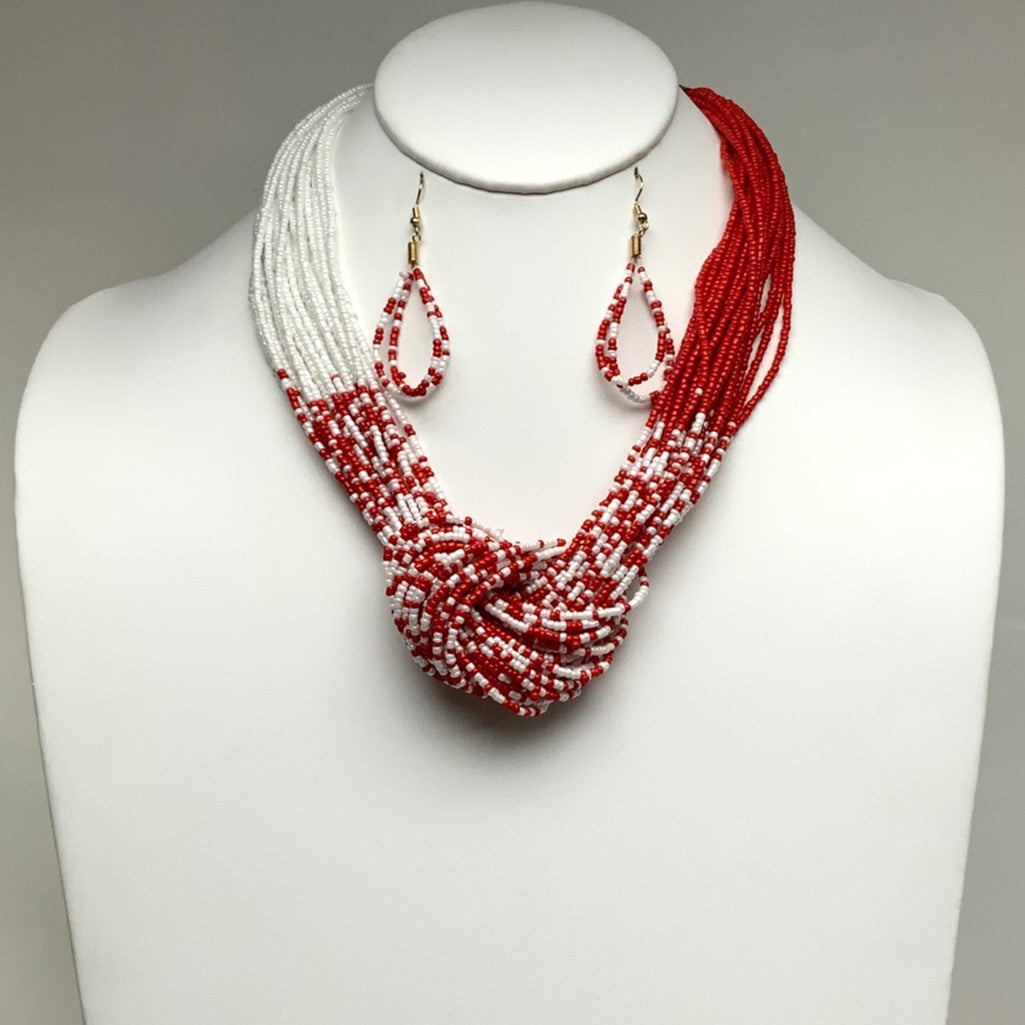 Multi Strand Seed Bead with Knot Center