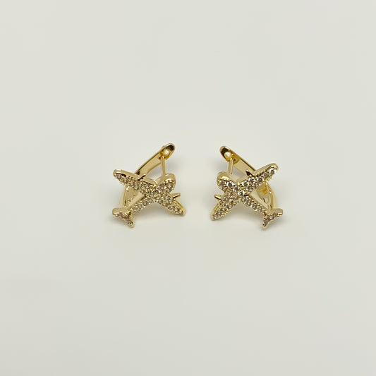 Crystal Airplane Earrings