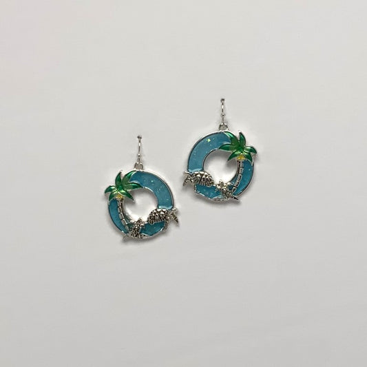 Turtle Ring Drop Earrings