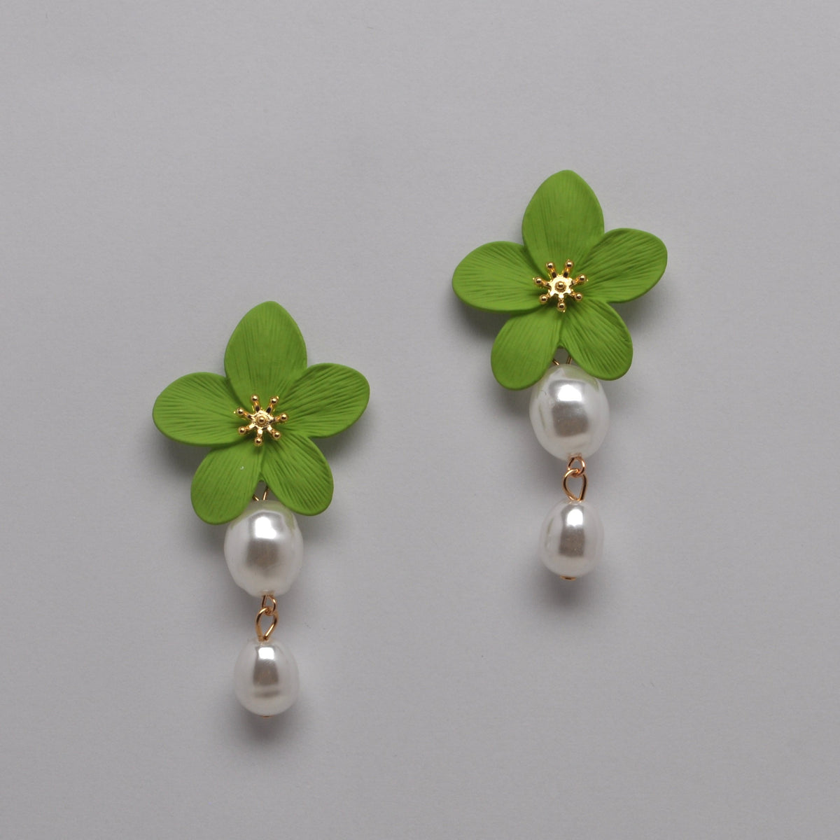 Flower Pearl Drop Earrings