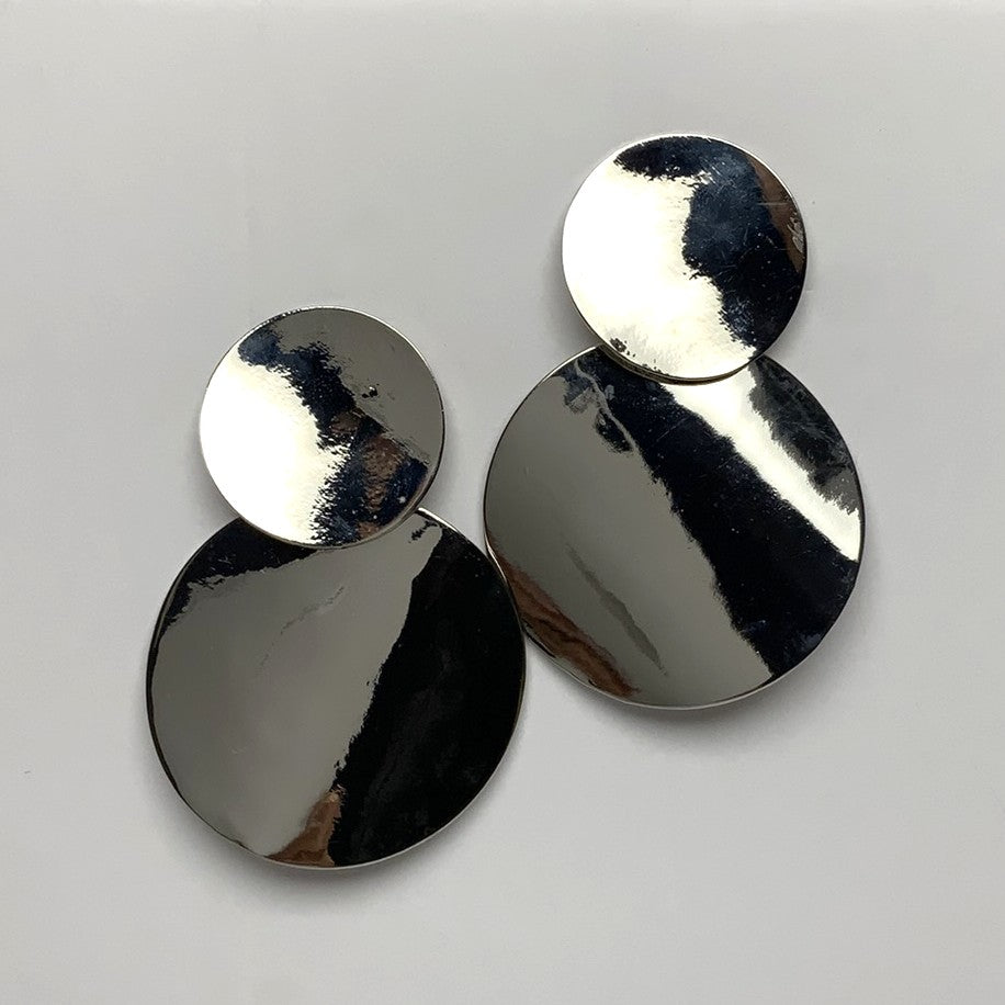 Flat Circles Clip On Earrings