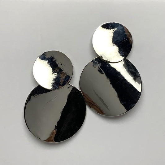 Flat Circles Clip On Earrings