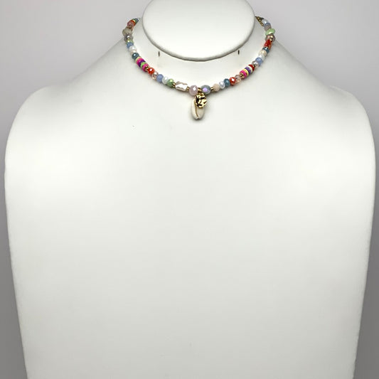 Beaded Conch Shell Necklace
