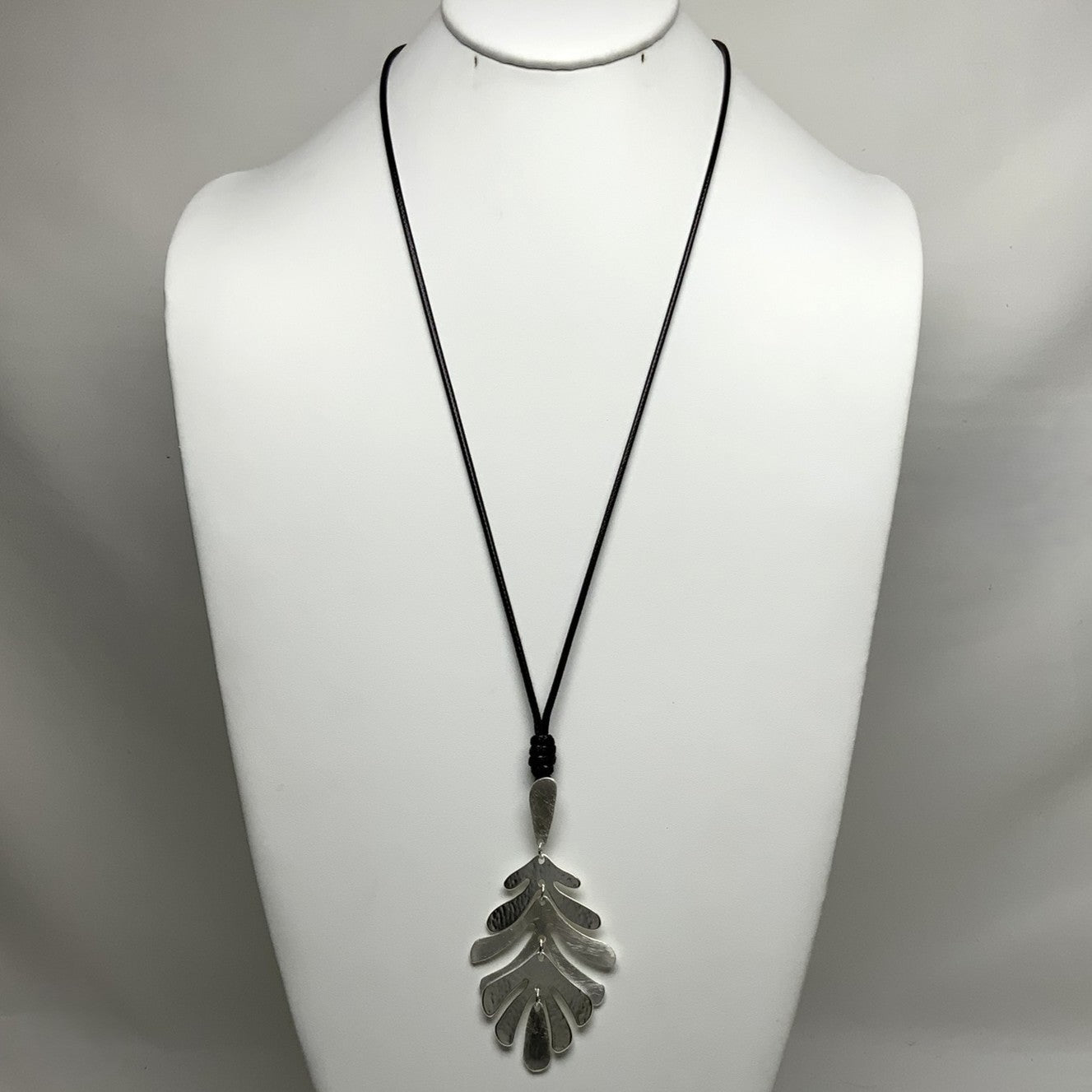Dangly Leaf Cord Necklace