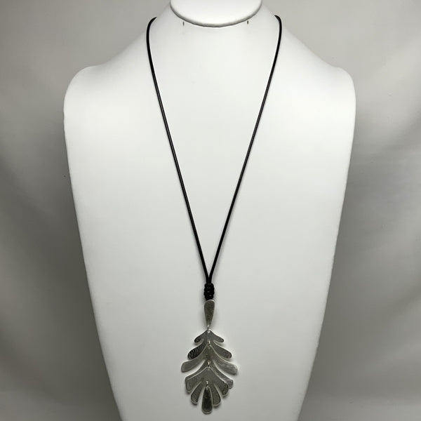 Dangly Leaf Cord Necklace