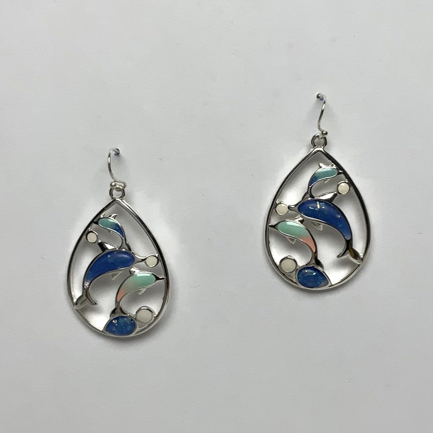 Teardrop Dolphin Earrings