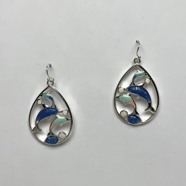 Teardrop Dolphin Earrings