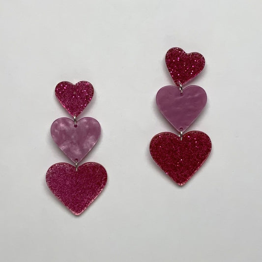 Lucite Heart Earrings