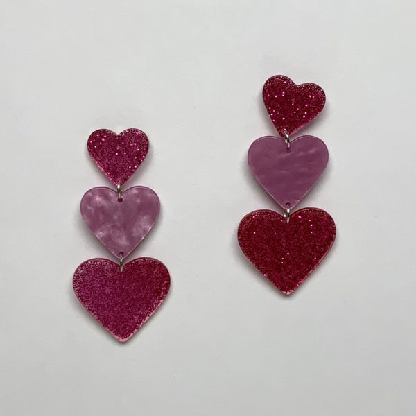 Lucite Heart Earrings