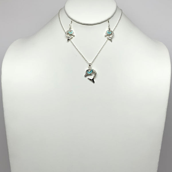 Dolphin Drop Necklace Set