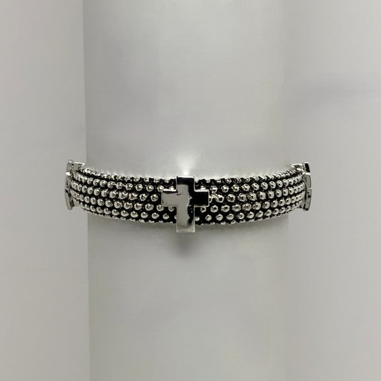 Cross Religious Bangle Stretch Bracelet