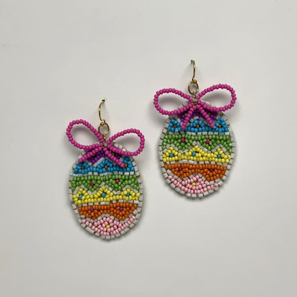 Beaded Easter Egg Earrings