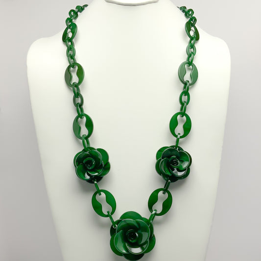 Lucite Rose Necklace