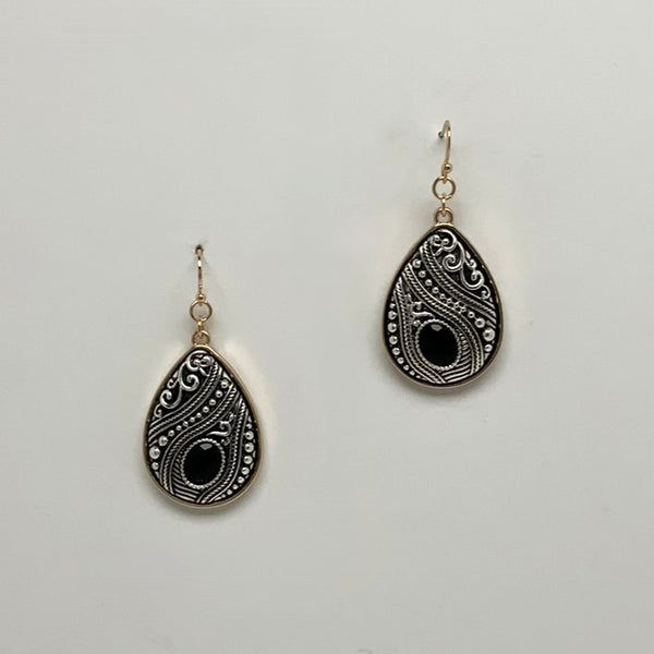 Western Style Crystal Teardrop Earrings