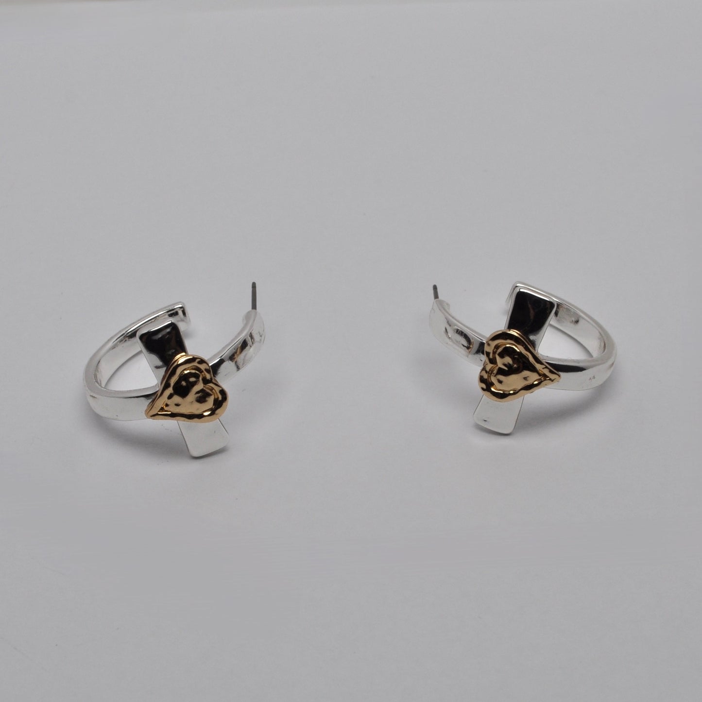 Cross Heart Hoop Earrings