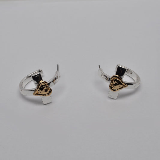 Cross Heart Hoop Earrings