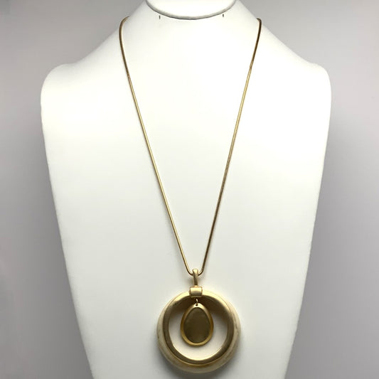 Double Circle Drop Necklace