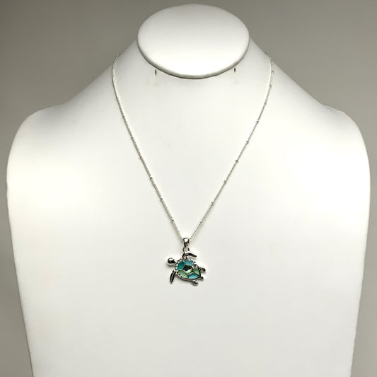 Enamel Crystal Turtle Necklace