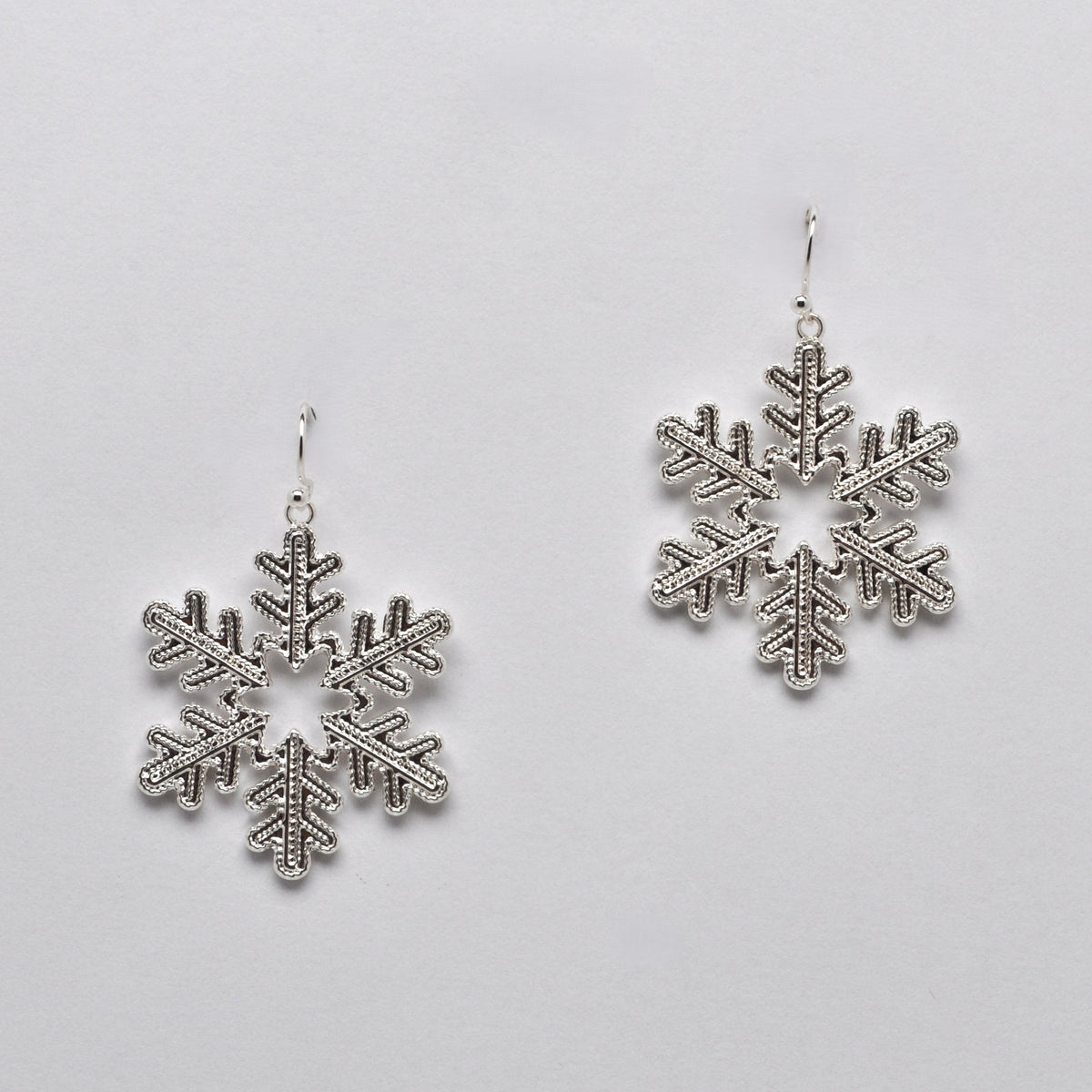 Open-Silhouette Snowflake Drop Earrings