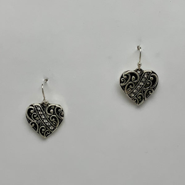 Western Heart Crystal Line Earrings