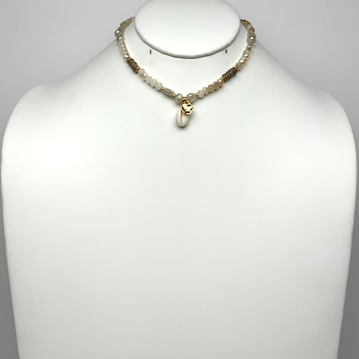 Beaded Conch Shell Necklace