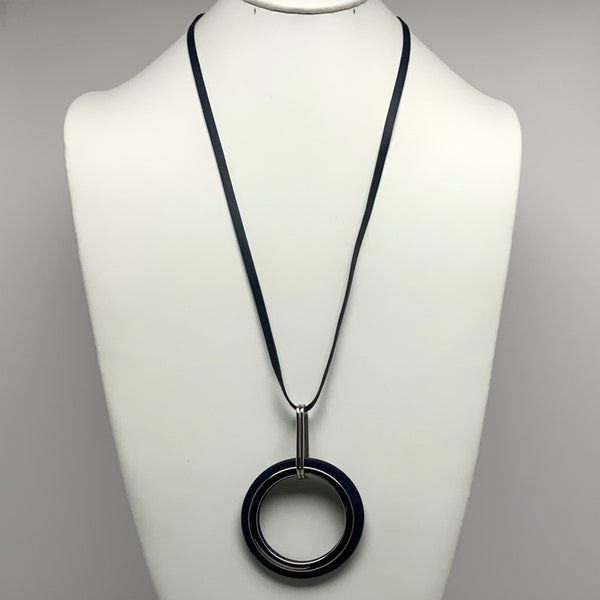 Double Circle Drop Necklace