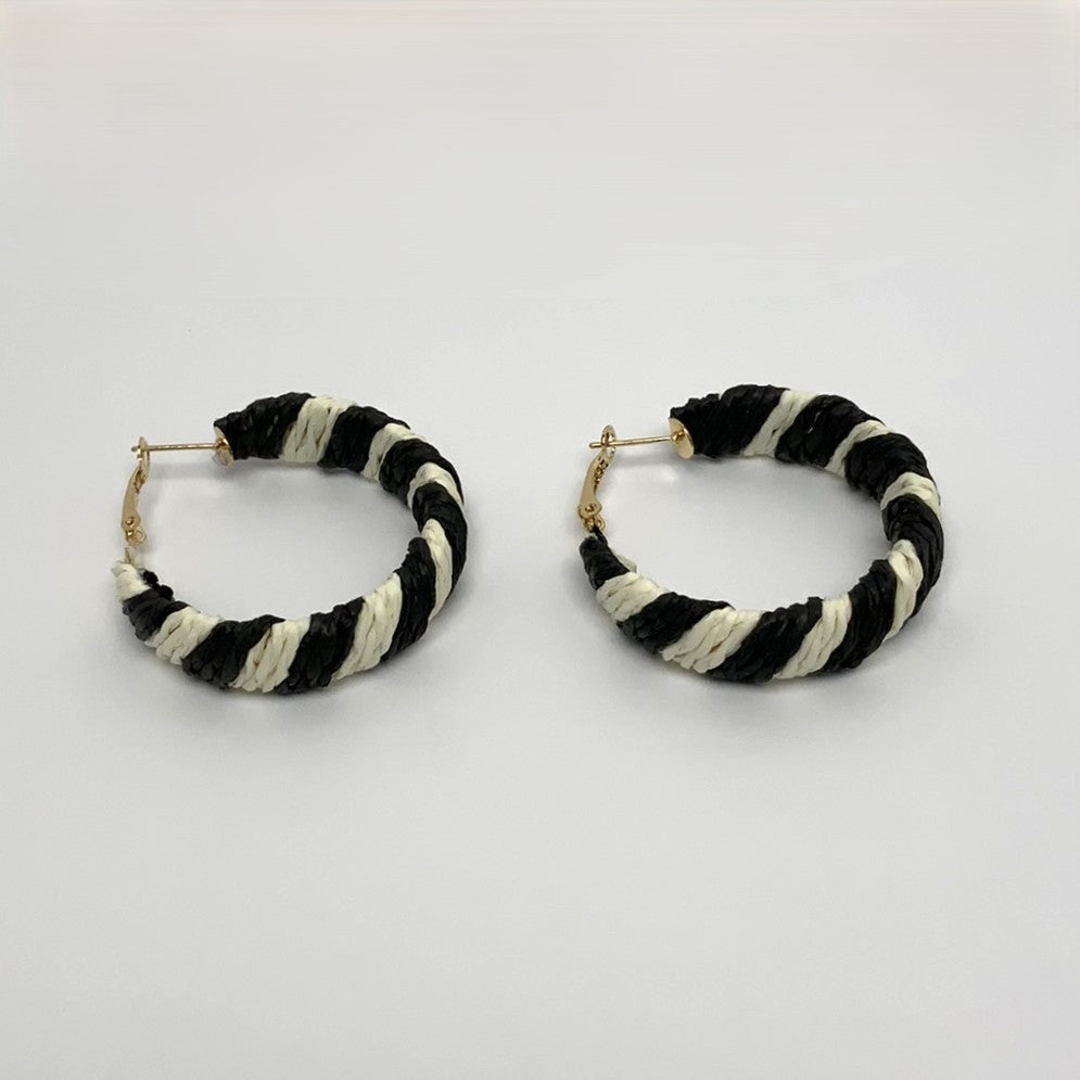 Striped Twine Hoop Earrings