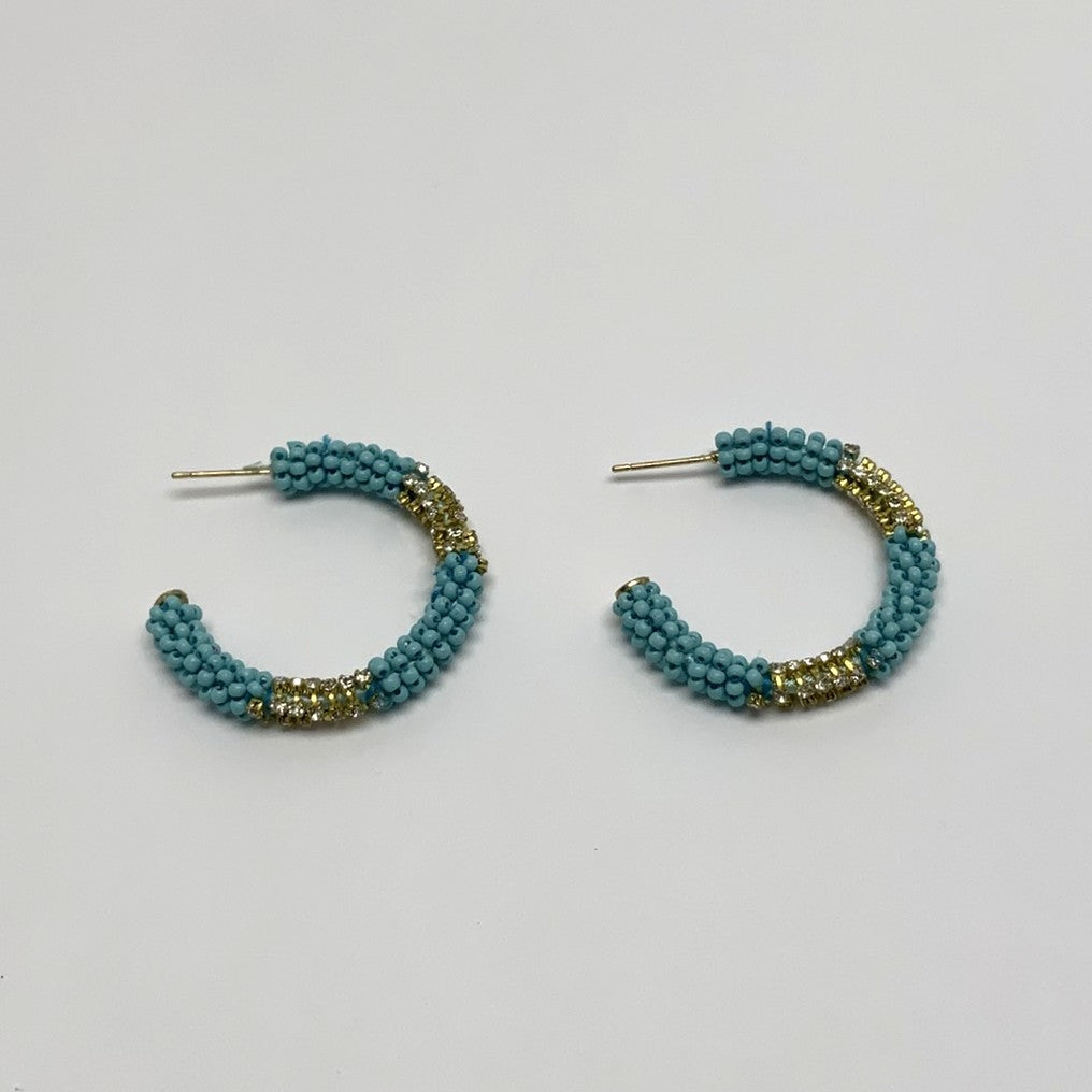 Beaded Crystal Hoop Earrings
