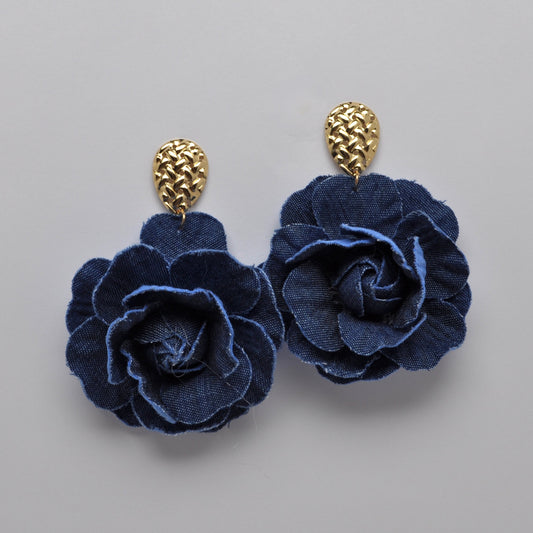 Flower Denim Earrings