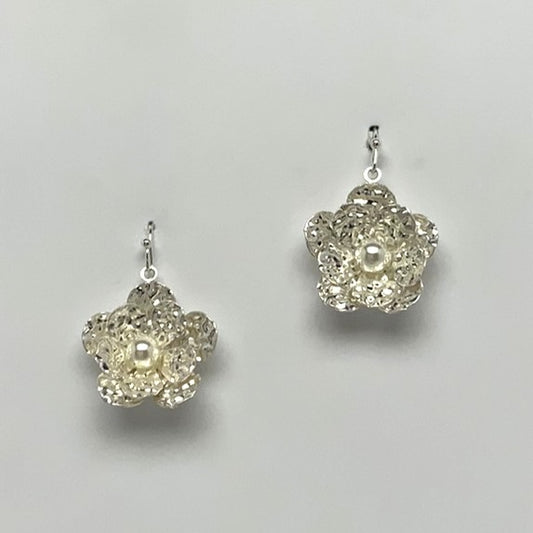 Hammered Flower Earrings