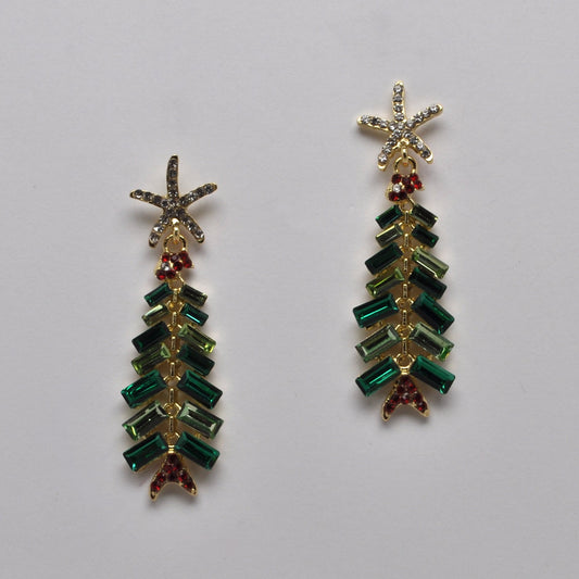Crystal Christmas Tree Earrings