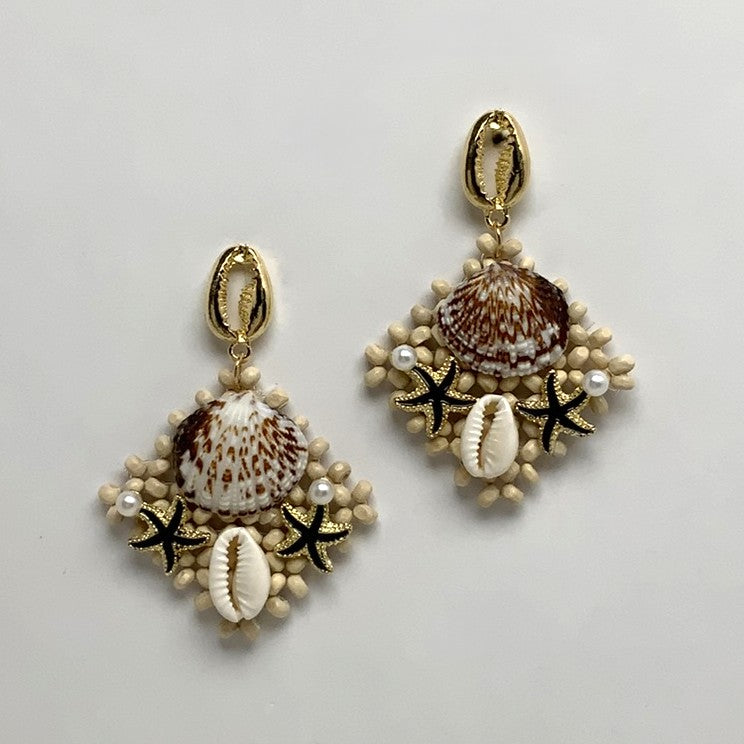 Sea Life Cluster Drop Earrings