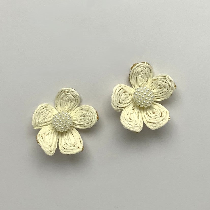 Wicker/Straw Flower Earring